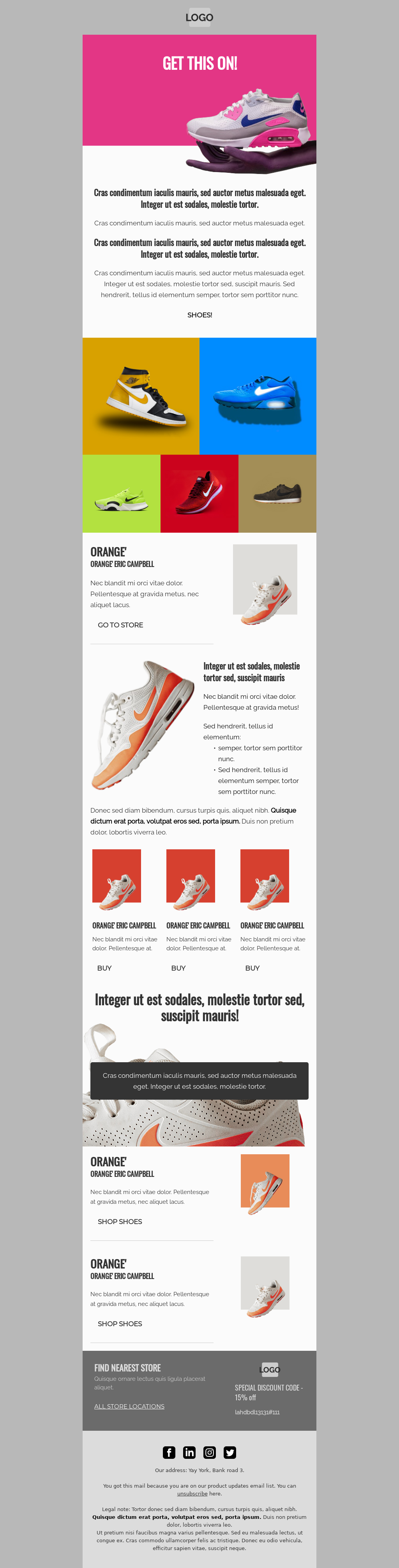 Shoes! Ecommerce Email Template for Marketo